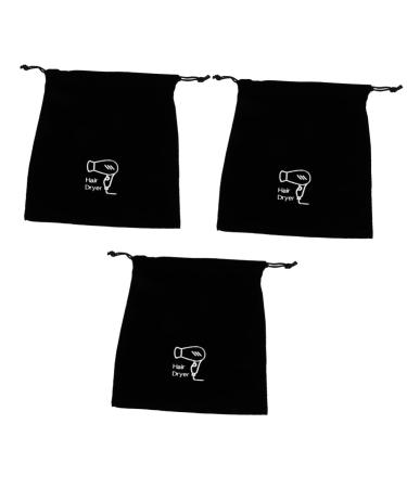 VINTORKY 3 Pcs Hair Dryer Storage Bag Hair Blower Drawstring Hair Dryer Bag Travel Cosmetics Bag Flannel