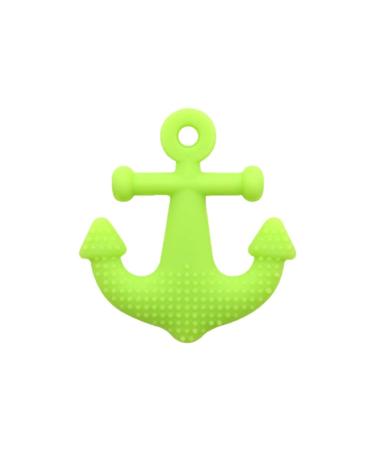 Yummy baby silicone bite ring anker toys soft pacifier training toothbrushes fda approved and bpa free (green anchor) green anchor