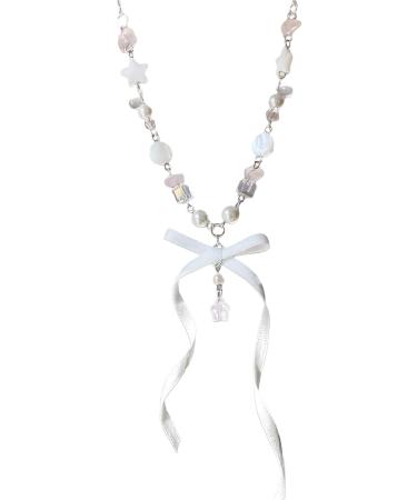 OralGos Elegant Silk Ribbon Necklace - Handmade Crystal Beads Choker Jewelry for Women | International Shipping - Buy Online on GoSupps.com