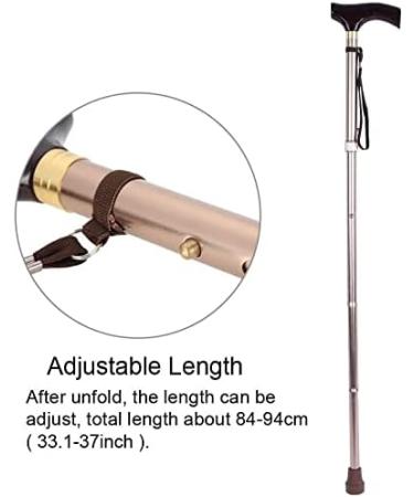 Walking Stick Wooden Handle Walking Stick Adjustable Folding Safety Walking Stick for Elderly Blind Walking Stick Guide Crutch for Blind Elderly - Buy Online on GoSupps.com