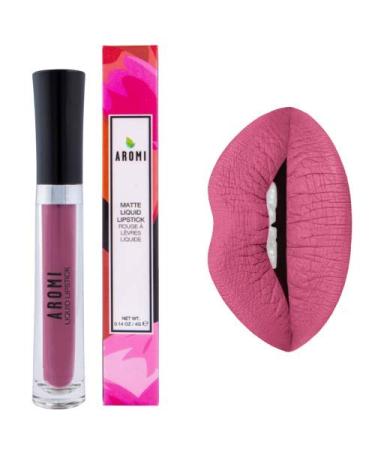 Aromi Liquid Lipstick - Dark Pink Dusty Rose Lipstick Matte Finish Vegan Cruelty-free (Pink Rosette)