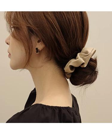 Soft Leather Big Hair Scrunchies for Women - 4 Pcs Ponytail Holders for Thick Hair - Buy Online on GoSupps.com