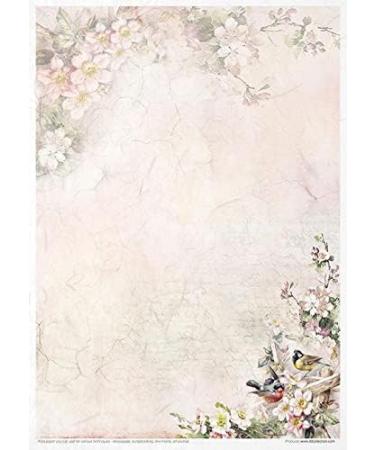 ITD Collection A4 Rice Paper Creative Set for Decoupage, Scrapbooking, Cardmaking - Rosy Summertime Design - Buy Online on GoSupps.com