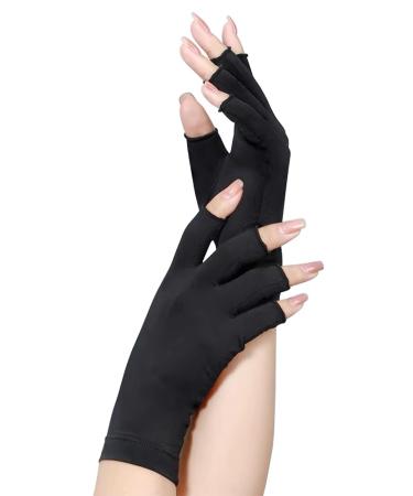 sodknow UV Gloves for Gel Nail Lamp Professional UPF50+ UV Protection Gloves for Manicures Nail Art Skin Care Anti UV Black