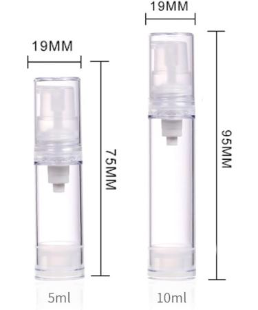 erioctry 5 ml Airless Pump Bottle-Empty Refillable Airless Vacuum Pump Cream Lotion Bottle Travel Bottles Toiletries Liquid Container for Cosmetics Makeup Pack of 6 Transparent - Buy Online on GoSupps.com