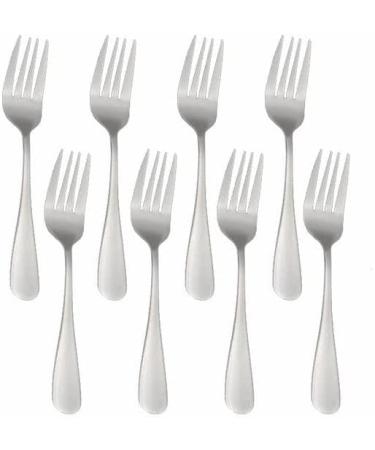 Silverware Set 8pcs Tea Fork Cutlery Set Stainless Steel Dinnerware Luxury Flatware Set Silverware Kitchen Tableware (Color : Silver 8pcs)