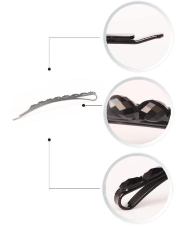 Black Rhinestone Crystal Hair Pins - 2Pcs Sparkly Bobby Barrettes for Women - Buy Online on GoSupps.com