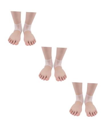 DOITOOL 3 Pairs Pedicure Heel Crack Silica Protective Sleeve Shoe Inserts Cushion Sleeves Heel Soreness Relief Shoe Pads Cushion for Heels Insole Men and Women Soft White