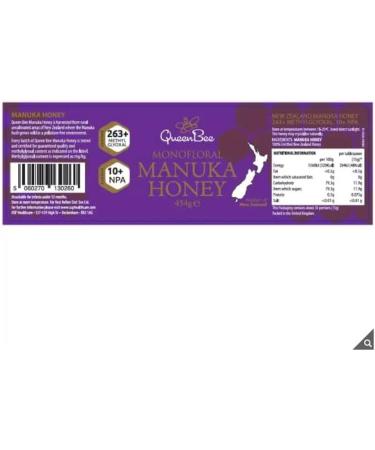Queen Bee Manuka Honey - 263+ MGO - 100% Certified Manuka Honey - Monofloral - Product of New Zealand - 454g - Buy Online on GoSupps.com