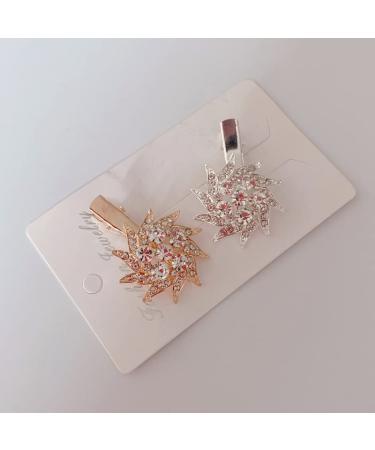 Buy Sparkling Crystal Hair Clips - Slip-Resistant Flower Design Alligator Clips for Women & Girls | Perfect for Parties Weddings & Everyday Wear - Buy Online on GoSupps.com