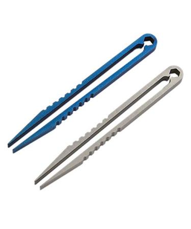 Calculate 2 mini tweezers made of titanium alloy portable from titanium alloy tweezers survival tweezers camping traveling outdoors mini tools