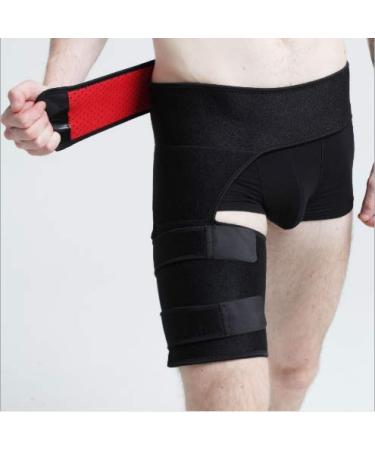 Cool Wolf Hip Brace & Groin Wrap 2in1 leg compression sleeve for men & women anti chafing leg brace, back stretcher for pain relief - lower back pain / sciatica (115x72cm)