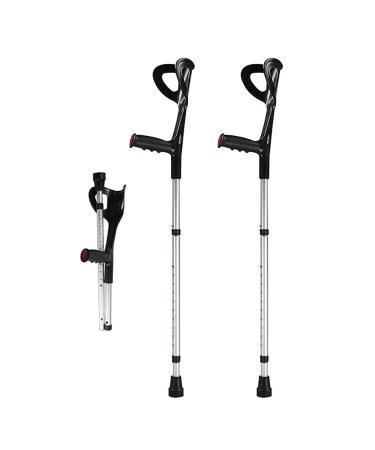 Adult Underarm Crutches Portable Folding Aluminum Forearm Crutches Adjustable Canes for 55-75 Inch Height Canes Independence
