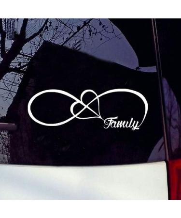 Creative Family Love Heart Infinity Symbol Car Sticker | White Decal for Bumper & Window | 5.1cm x 15.3cm - International Shipping Available - Buy Online on GoSupps.com