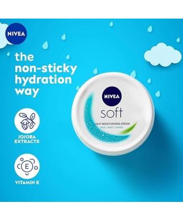 NIVEA Soft Light Moisturizer 200ml - Instant Hydration Cream for Face Hands & Body with Vitamin E & Jojoba Oil - Non-Greasy Formula - Shop Internationally - Buy Online on GoSupps.com