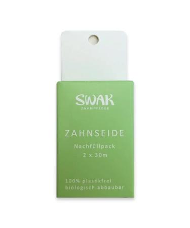 Swak dental floss "plastic-free" - refill pack 2 x 30m (pack of 3)