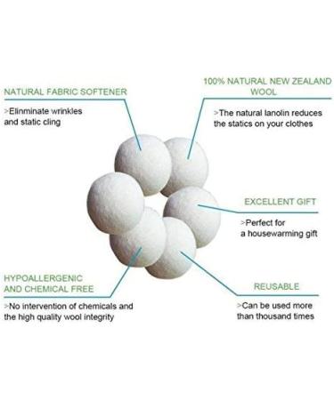 Premium XL Wool Dryer Balls - Pack of 6 | Handmade from Latest Shearing in New Zealand | Natural Fabric Softener for Quick Drying | 2.8 Inch Reusable Dryer Balls - Buy Online on GoSupps.com