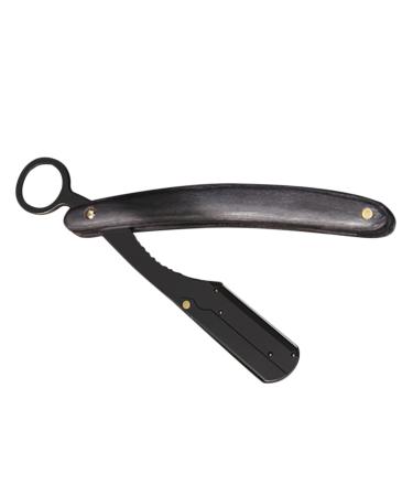 Folding Holder for Hairdressing and Shaving Barber Razors Stainless Steel Razor Beard Manual Shaver Eyebrow Shaping Cutter Shaving Razor Wooden Handle Razor Men Razor Simple