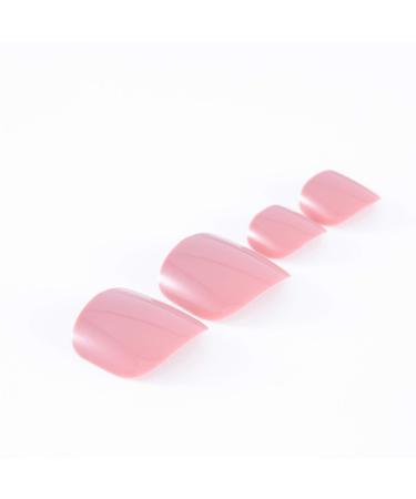 Gortin Pink Acrylic Press On Toe Nails - 24 Pcs Short Square False Toenails for Women - Buy Online on GoSupps.com
