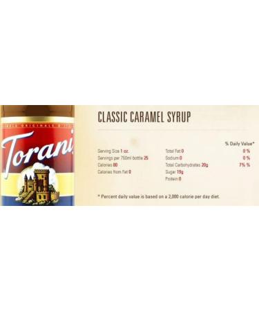 Torani Classic Caramel Syrup 750mL - Premium Flavoring for Coffee & Desserts - Buy Online on GoSupps.com