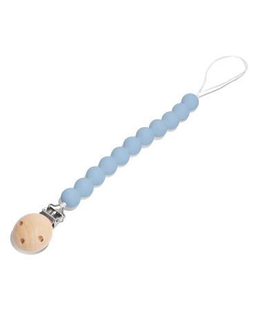Center Coast Collections Premium Silicone Pacifier Clip  Safe and Secure Binky Toy - Holder  One Piece Clip Leash - Blue  Unisex (Girls and Boys) Baby and Toddlers  Minimalist
