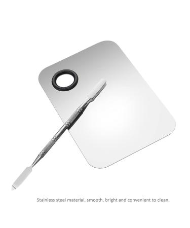 FRCOLOR Stainless Steel Makeup Palette with Spatula Tool - Professional Cosmetic Mixing Palette 6x4 - Buy Online on GoSupps.com