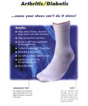 Made in USA 3 Pairs Diabetic Socks for Foot Pain and Neuropathy - Medium - Sport/Golf (Size 10-13)