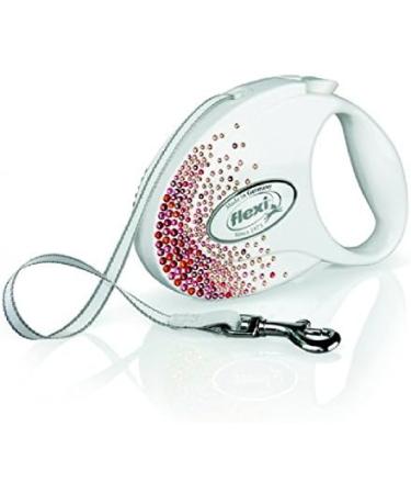 Flexi Glam Splash Orient Dog Retractable Lead 3m - White Multi Small with Swarovski Crystals | International Shipping Available - Buy Online on GoSupps.com