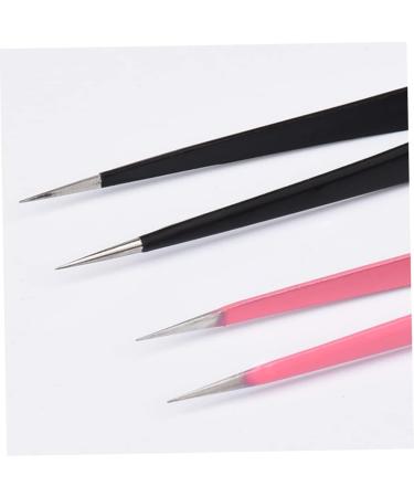 BrushesNail Tweezers Double Sided Nail Art Sticker Silicone Press Rhinestone Picker Nippers Black - Buy Online on GoSupps.com