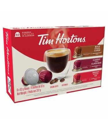 Tim Hortons Espresso Capsules Nespresso Original Line Compatible Variety Pack 60-count