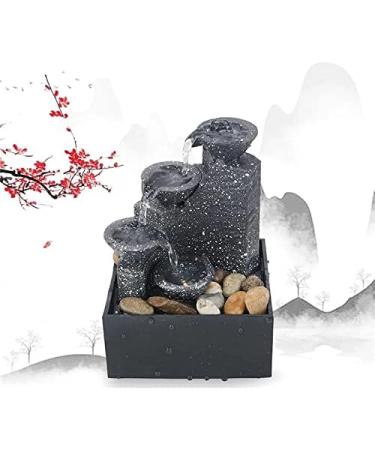 Office Desktop Fountain Flowing Water Ornaments Indoor Landscape Furnishings Irregular Stones LED Light Fountain for Living Room - Buy Online on GoSupps.com