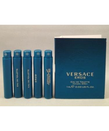 Versace 5 Eros EDT Travel Sample Spray Vial 0.03 Oz/1 Ml Each Lot
