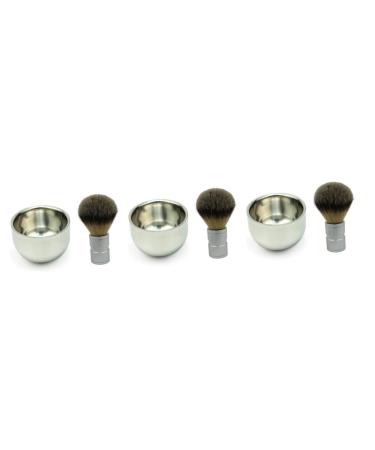 Alipis 3-Piece Men's Shaving Set - Stainless Steel Shaving Brush & Foam Cup - Travel-Friendly Beard Grooming Kit - Buy Online on GoSupps.com