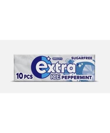 2 Full Packs of WRIGLEY'S EXTRA Chewing Gum (60 Single Packs) Ice Peppermint Helps To Keep Teeth Healthy