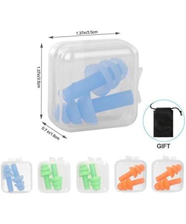 Nnrly Reusable Silicone Ear Plugs - Waterproof, Hypoallergenic, Noise Reduction for Hearing Protection - Ideal for Sleeping, Snoring, Swimming, Concerts - 6 Packs with Storage Bags - Buy Online on GoSupps.com