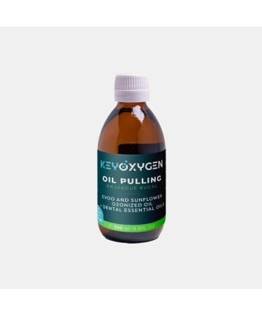 KeyOxygen Natural Alcohol Free Oil Pulling Oral Rinse for Gums and Teeth with Extra Virgin Olive Oil and Ozonated Sunflower + Fresh Breath and Oral Mucosa Care