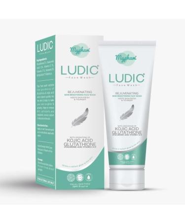 Mypham Ludic Face Wash Rejuvenating Skin Brightening Face Wash with Kojic Acid Hyaluronic Acid Vitamin C & E 75 ml For All Skin Type