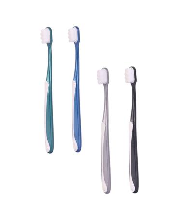 Clispeed 4 piece of soft toothbrush for adults soft fur toothbrush hand tools ultra -hooded toothbrushes for adult toothbrush mass organically accessories pregnant woman soft fur (1 Pack) sorted color sorted