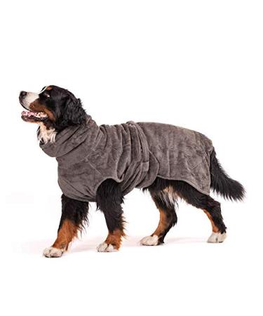 Lill's dog bidele 100% organic cotton Organic Stone Gray (gray) (3xl: 75 cm back length) 3xl: 75 cm back length Stone gray (gray)