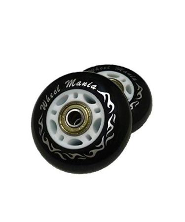 Ripstik Wheels by WM 68mm 76mm HARDNESS D40(A95) Caster Board Replacement with ABEC 7 Speed Bearings 2 Pack Set of Two Ripstick Luggage Scooter Inline 76mm Black/White