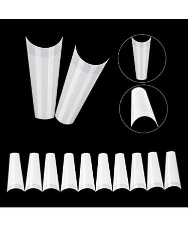 500pcs Natural Coffin Acrylic Nail Tips w/ Box - Long Half Cover False Nails | 10 Size Ballerina Nail Art - Artificial Fake Nails - Buy Online on GoSupps.com