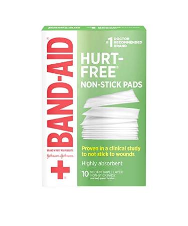 BAND-AID Brand HURT-FREE Non-stick Pads 2INX3IN, 10 COUNT 10 Count (Pack of 2)