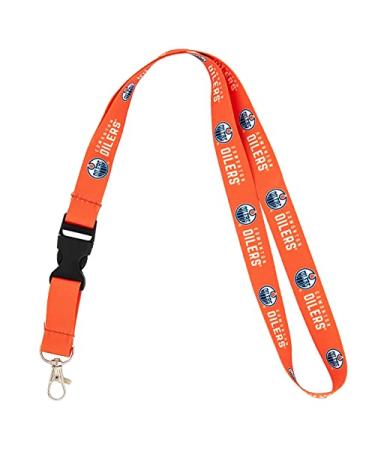Desert Cactus Edmonton Oilers NHL National Hockey League Car Keys ID Badge Holder Lanyard Keychain Detachable Breakaway Snap Buckle (Lanyard 1 - Orange)