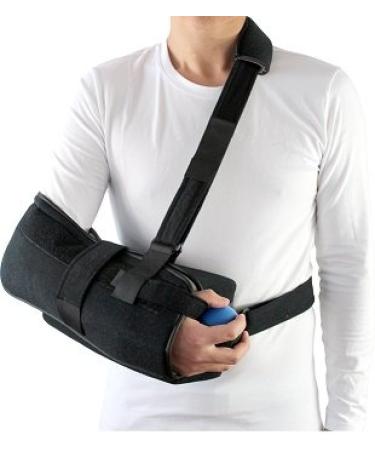 Shoulder Abduction Sling (Large) for After Surgery Broken Arm & Injury Support - Arm Sling Shoulder Immobilizer Fully Adjustable Comfort Padding Upper Arm Stabilizing Support with Exercise Ball