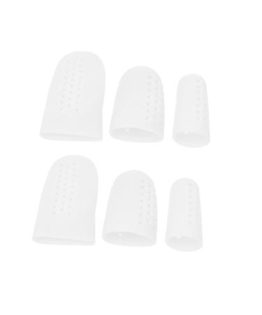 Lurrose High Heel Protectors 8 Pairs Cover High Heel Protectors Silicone Gel Silicone Sleeves Foot Pain Ease Device Orthotic Separator Orthopedic Protective Case Pad Splitter Thumb White 6x3cm