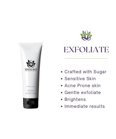 Shisuko Exfoliating Face Polish - Renewed Glow 2-in-1 Gentle Cleanser | Smooth & Brighten | Sugar-Derived Formula - 4 oz - Buy Online on GoSupps.com