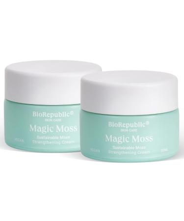 BioRepublic SkinCare Firming Facelift Magic Moss Cream with B5 Hyaluronic Acid 1% & Sustainable Moss Strengthening Formula - Leaping Bunny Cert. & 100% Vegan (30 mL) - Pack of 2 1 Ounce (Pack of 2)
