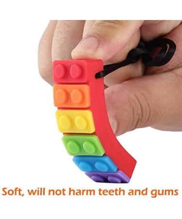 Buy Sensory Chew Necklace - 2 PCs Durable Silicone Chewing Pendants for Kids | Rainbow Colored Chewing Chains - Buy Online on GoSupps.com