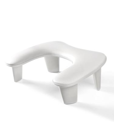 ANGNYA Arm Rest for Nails Tech U-shaped Nail Arm Rest with Detachable Brackets Big Manicure Hand Rest Pillow for Nail Tech Must Haves Manicure Tools (White)