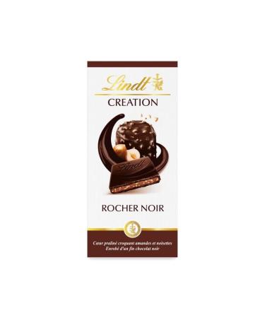 G n rique Lindt Creation Le Rocher Noir Chocolate Bar 150 g - Delicious Dark Chocolate Bar - A Treat for the Taste Buds - Practical Size 150 g - Pack of 4